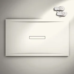 Receveur De Douche|Poalgi Receveur de douche extraplat blanc ivoire 80x140 cm Clay -