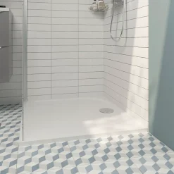 Receveur De Douche|GoodHome Receveur de douche extra-plat l.90 x L.120 cm blanc anti dérapant, Limski