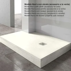 Poalgi Receveur de douche extraplat blanc ivoire 90x110 cm Hos's -