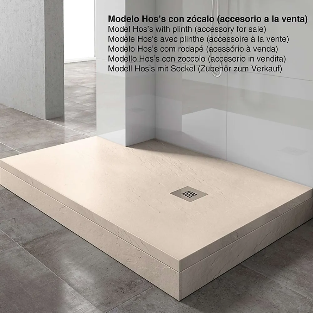 Receveur De Douche|Poalgi Receveur de douche extraplat blanc perle 100x180 cm Hos's -