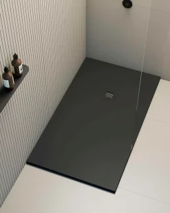 Poalgi Receveur de douche extraplat noir 90x100 cm Hos's -