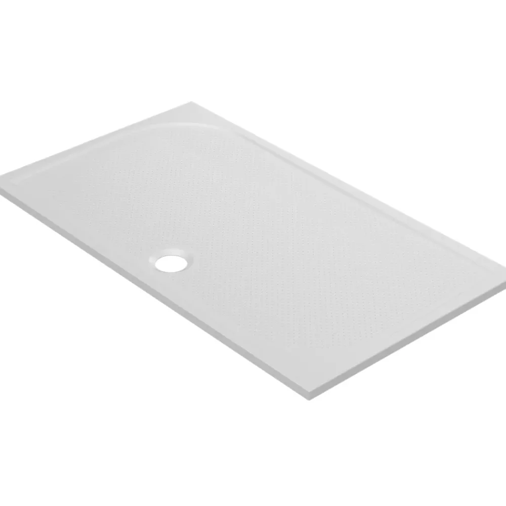 Receveur De Douche|GoodHome Receveur de douche extra-plat l.80 x L.140 cm blanc anti dérapant, Limski
