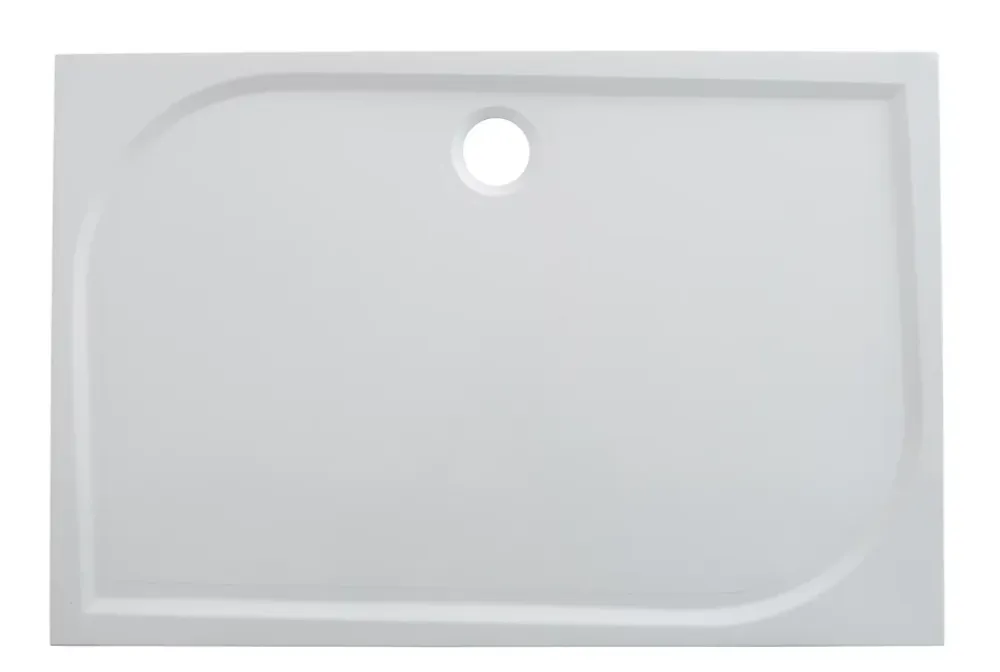 Receveur De Douche|GoodHome Receveur de douche extra-plat l.80 x L.140 cm blanc anti dérapant, Limski