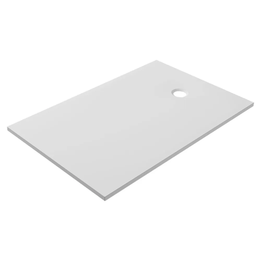 GoodHome Receveur de douche extra-plat l.90 x L.140 cm blanc anti dérapant, Leira