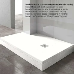 Poalgi Receveur de douche extraplat blanc 70x140 cm Hos's -