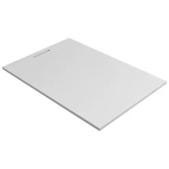 Lavaberg Receveur de Douche Extraplat 140x90cm Blanc - Résine Minérale - Antidérapant - Effet Ardoise - Bonde Incluse -