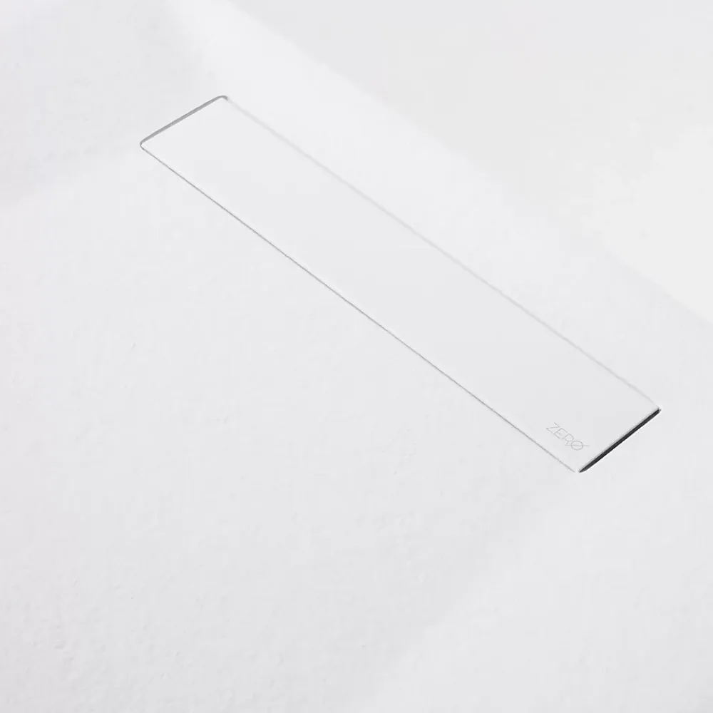 Sanizéo Receveur de Douche Extraplat 100X180cm Blanc - Résine Minérale - Antidérapant - Effet Pierre Naturelle - RÉSIGRÈS.