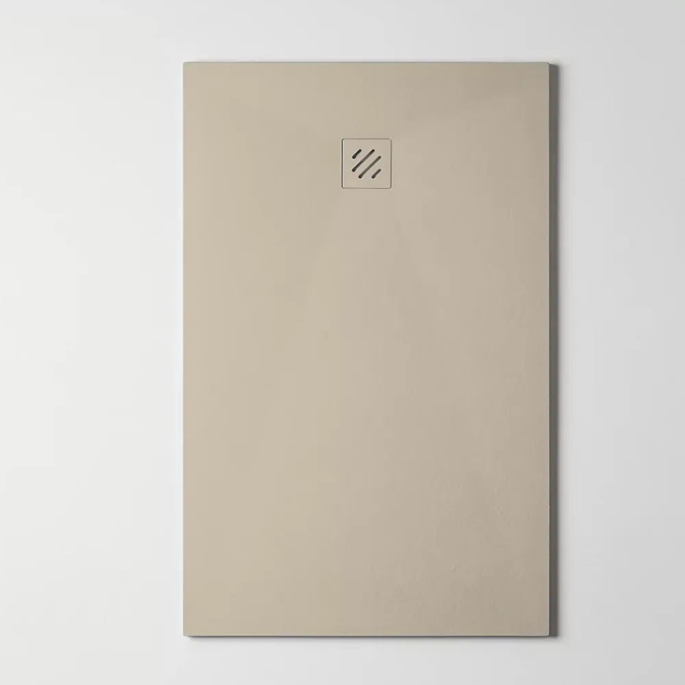 Sanizéo Receveur de Douche Extraplat 80x180cm Beige - Résine Minérale - Antidérapant - Effet Pierre Naturelle - RÉSIGRÈS.