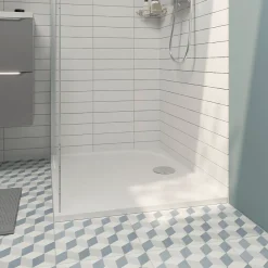 GoodHome Receveur de douche extra-plat l.80 x L.120 cm blanc anti dérapant, Limski
