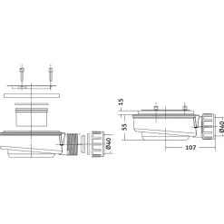 Lavaberg Receveur de Douche Extraplat 160x90cm Blanc - Résine Minérale - Antidérapant - Effet Ardoise - Bonde Incluse -