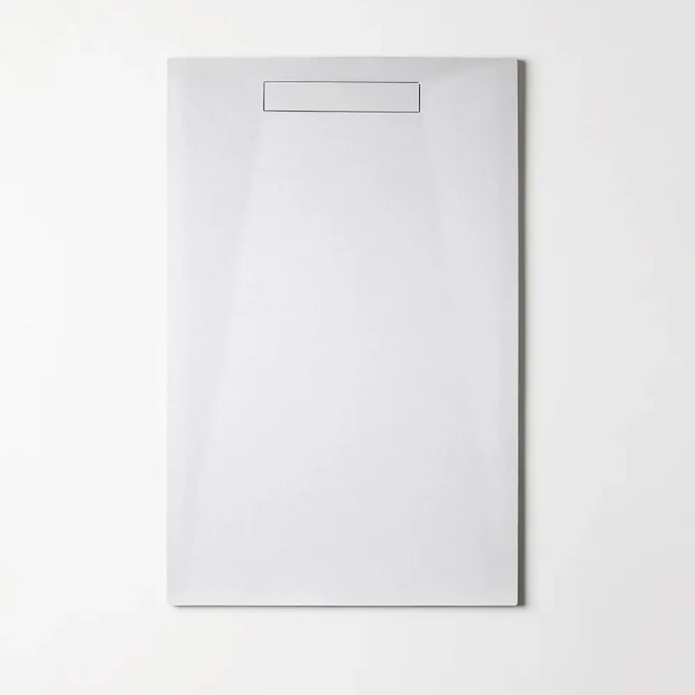 Receveur De Douche|Sanizéo Receveur de Douche Extraplat 70X140cm Blanc - Résine Minérale - Antidérapant - Effet Pierre Naturelle - RÉSIGRÈS.
