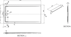 Receveur De Douche|Bernstein Receveur de douche fonte minérale, Blanc mat, 160x80x4.5cm, Bac à douche antidérapant, Pente écoulement, Sans bonde