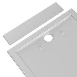 Receveur De Douche|Bernstein Receveur de douche fonte minérale, Blanc mat, 160x90x4.5cm, Bac à douche antidérapant, Pente écoulement, Sans bonde