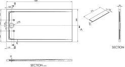 Receveur De Douche|Bernstein Receveur de douche fonte minérale, Blanc mat, 160x90x4.5cm, Bac à douche antidérapant, Pente écoulement, Sans bonde