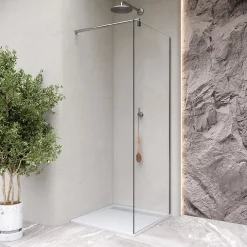 Saniverre Receveur de douche HIEMAL INOX 80 x 160 cm résine Blanc aspect ardoise + bonde inox incluse -