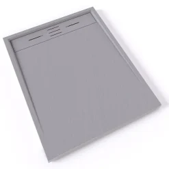 Saniverre Receveur de douche HIEMAL 80 x 100 cm résine Gris aspect ardoise + bonde incluse -