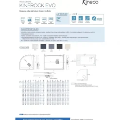 Receveur De Douche|Kinedo Receveur de douche Kinerock Evo 180x100 sable, texture minérale avec grille assortie et bonde extra-plate