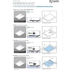 Receveur De Douche|Kinedo Receveur de douche Kinerock Evo 180x100 sable, texture minérale avec grille assortie et bonde extra-plate