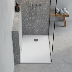 GoodHome Receveur de douche l.80 x L.120 cm blanc antidérapant Leira
