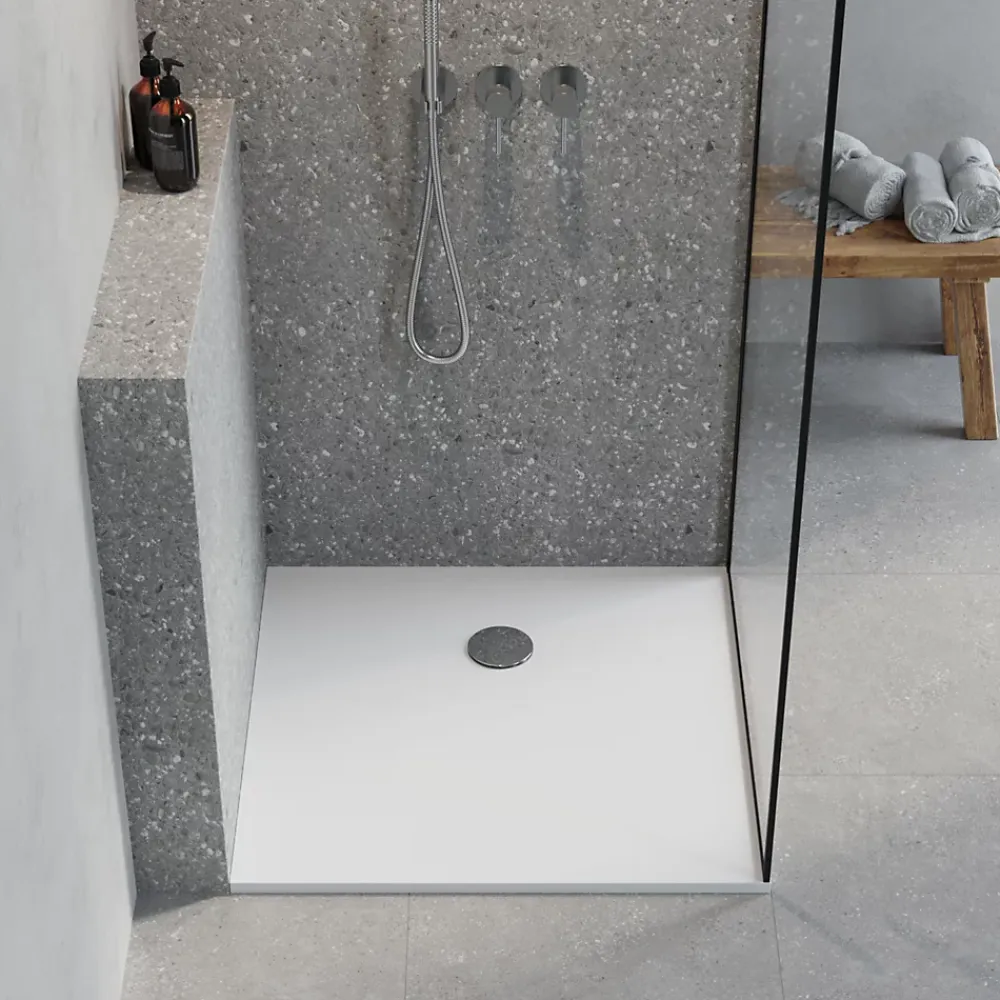 GoodHome Receveur de douche l.90 x L.90 cm blanc antidérapant Leira