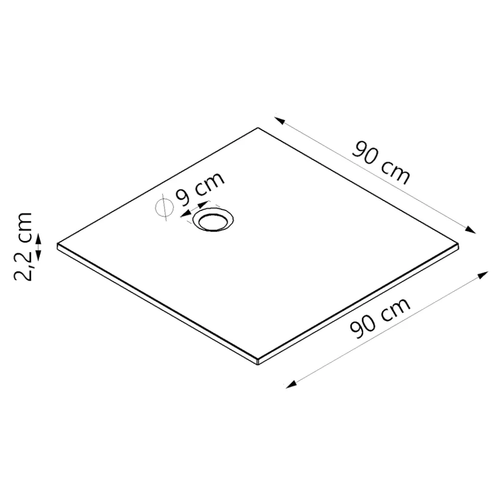 GoodHome Receveur de douche l.90 x L.90 cm blanc antidérapant Leira