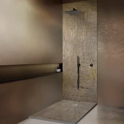 Onbath'S Receveur de douche pierre naturelle ardoise claire 120x90 cm extra plat grille carrée