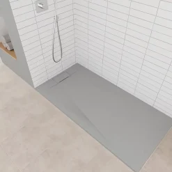 Saniverre Receveur de douche POLAR gris extra-plat effet pierre 80 x 120 cm + bonde