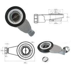 Saniverre Receveur de douche POLAR gris extra-plat effet pierre 80 x 120 cm + bonde