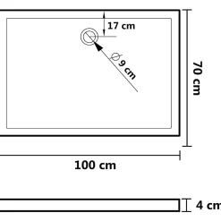 Receveur De Douche|Vidaxl Receveur de douche rectangulaire ABS Noir 70x100 cm