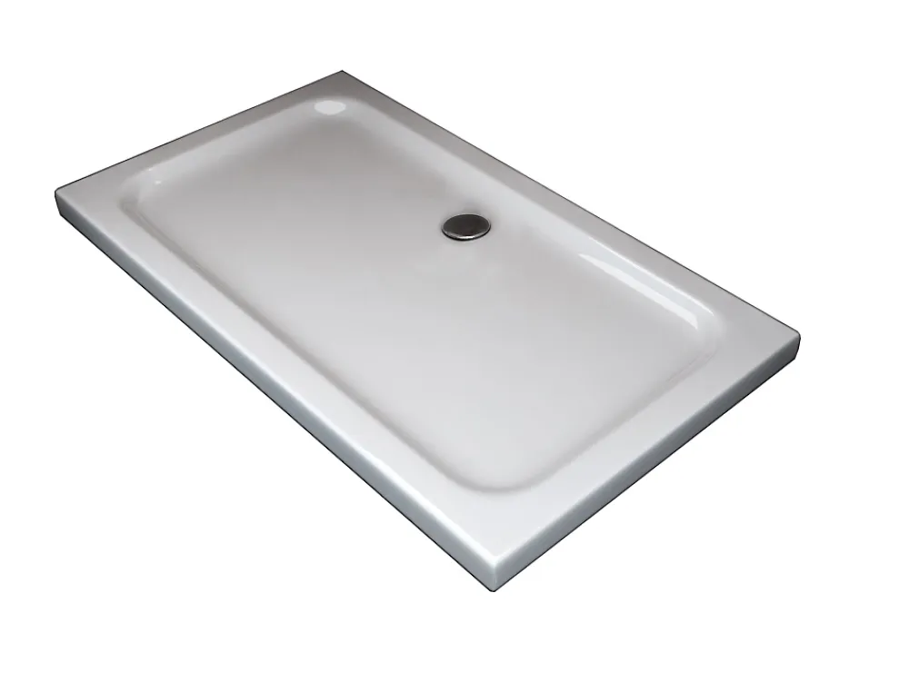 Laneri Receveur de douche rectangulaire surbaissé en Abs avec bonde inclus H. 5 cm - 80 x 140