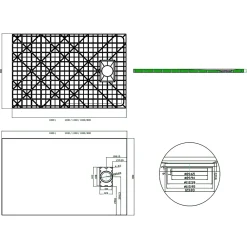 Bernstein Receveur de douche rectangulaire 80x100cm en SMC - 3,7cm de hauteur - sans système d'évacutation