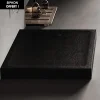 Receveur De Douche|Otitec Receveur de Douche Rectangle - 90 x 100 x 11,5 cm - Noir Effet Pierre - avec Siphon OFFERT - MOON STONE