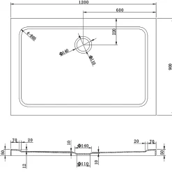 Receveur De Douche|Saniverre Receveur de douche SANA + bonde 90 x 120 cm blanc -