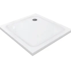 Receveur De Douche|Saniverre Receveur de douche SHIMMER 80 x 80 cm acrylique Blanc + bonde et siphon inclus -