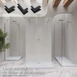 Saniverre Receveur de douche SHIMMER STONE 80 x 90 cm acrylique Blanc effet pierre + bonde et siphon inclus -