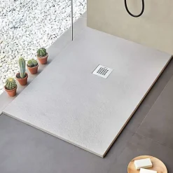 Sanycces Receveur de douche STRATO extra plat, Gris - 110 x 80 cm - Résistant et Facile à installer - Salle de bain - Douche