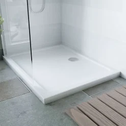 Receveur De Douche|Cuisibane Receveur de douche 100x80 cm acrylique extraplat CRYSTA - Blanc