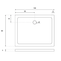 Receveur De Douche|Cuisibane Receveur de douche 100x80 cm acrylique extraplat CRYSTA - Blanc