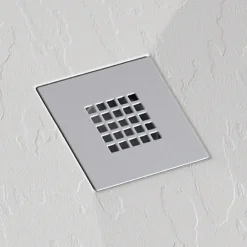 Stano Receveur de douche 70x160 cm extra plat ONDA en resine surface ardoisee blanc Grille inox