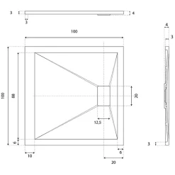 Cuisibane Receveur de douche 100x100 cm extra plat - SAPHIR