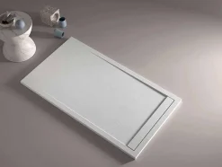 Receveur De Douche|Stano Receveur de douche 80x170 cm extra plat CLEVER en resine surface ardoisee blanc