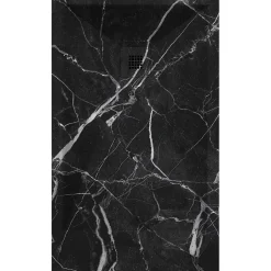 Stano Receveur de douche 80x170 cm extra plat DEKOR en resine finition marbre noir