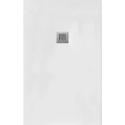 Receveur De Douche| Receveur de Douche 90X175 cm Ligne Vulcano Fin Blanc en Résine Synthétique et Poudre de Marbre Avec Drain Libre FRASCIO