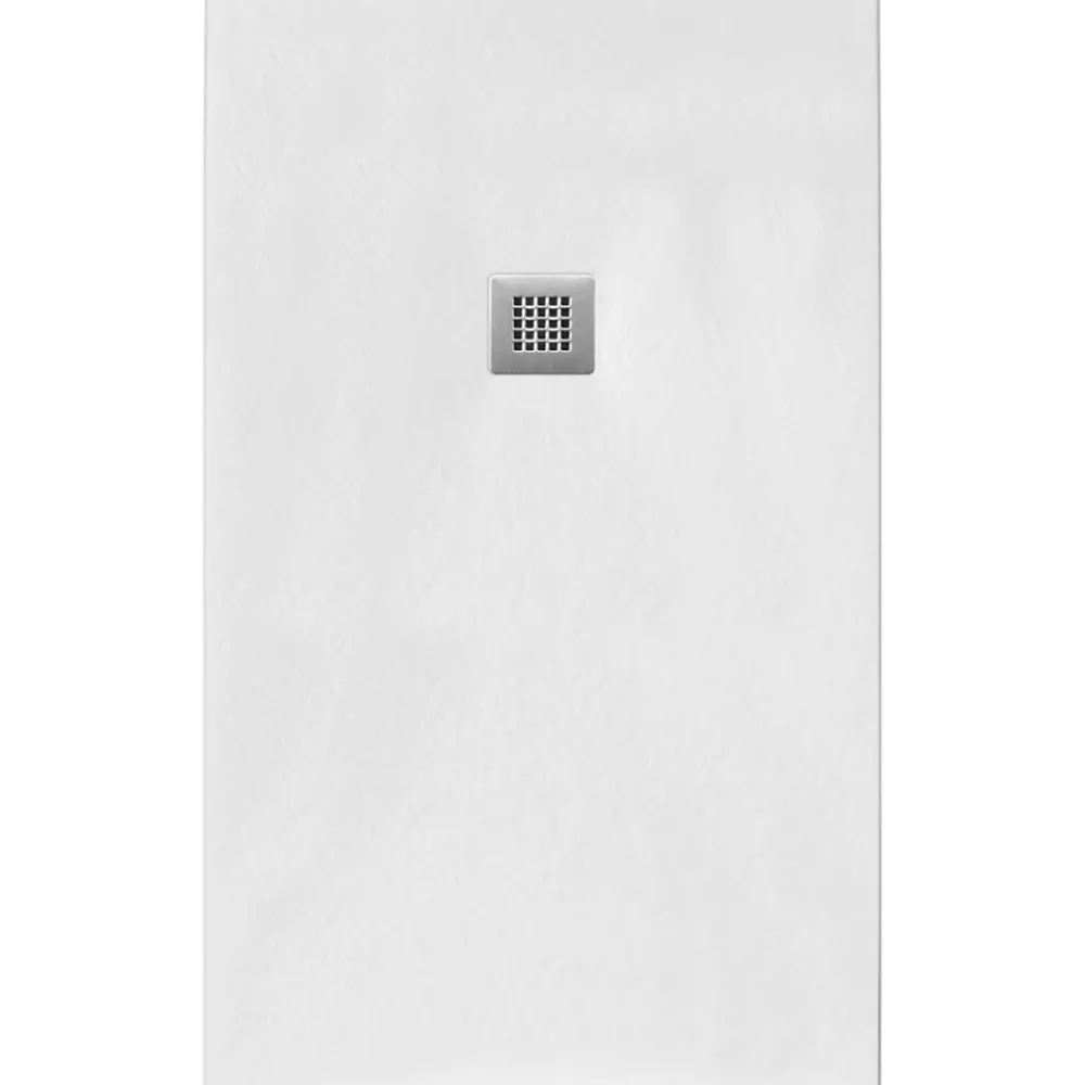 Receveur De Douche| Receveur de Douche 90X175 cm Ligne Vulcano Fin Blanc en Résine Synthétique et Poudre de Marbre Avec Drain Libre FRASCIO