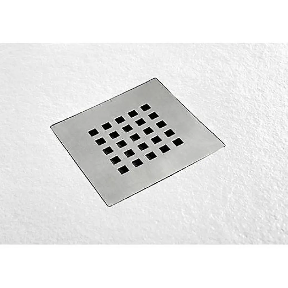 Receveur De Douche| Receveur de Douche 90X175 cm Ligne Vulcano Fin Blanc en Résine Synthétique et Poudre de Marbre Avec Drain Libre FRASCIO