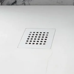 Receveur De Douche|Kiamami Valentina Receveur De Douche 70X70 En Résine Blanche Effet Pierre Avec Paroi De Douche Muse