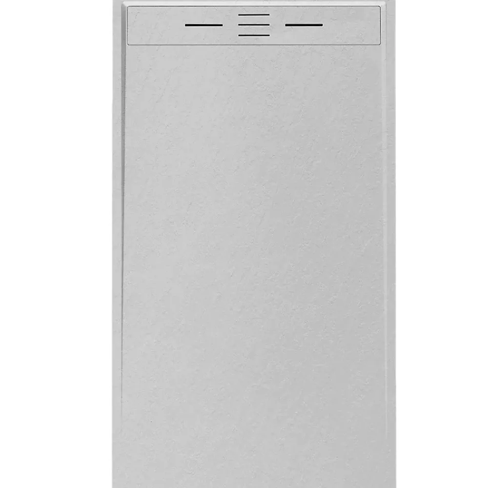 Receveur De Douche|Essebagno Receveur Résine 120 x 80 Façon Ardoise Blanc