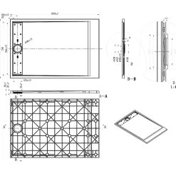 Receveur De Douche|Essebagno Receveur Résine 120 x 80 Façon Ardoise Blanc