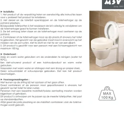 MSV Rehausseur WC 15cm pour personne à mobilité réduite Max 100kg