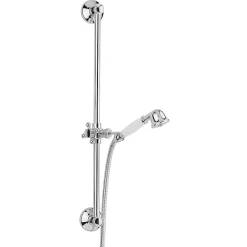 Paffoni Ricordi Set de douche vintage avec barre de douche 60cm, Chrome (ZSAL010)